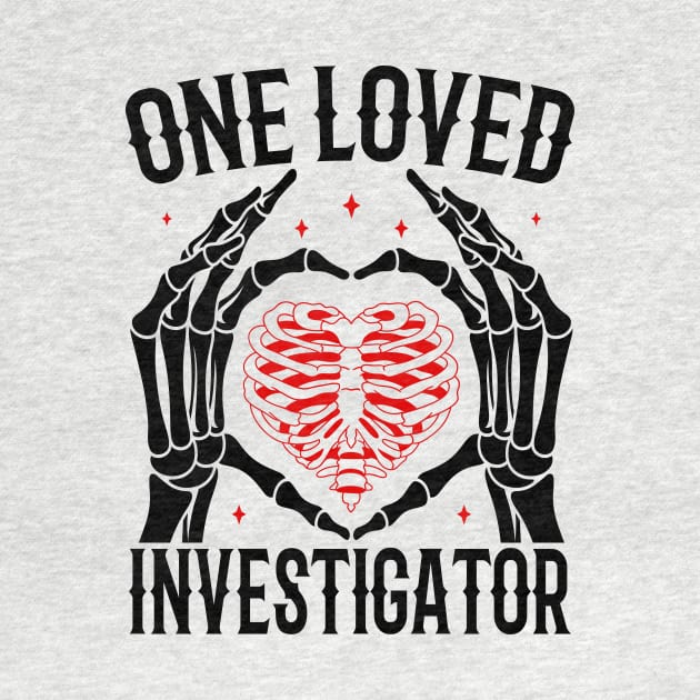 Funny Skeleton Heart Hands, One Loved Investigator Valentines Day Gift by Art master